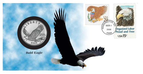 CNC07  - 2008 $1 Silver Bald Eagle Coin Cover