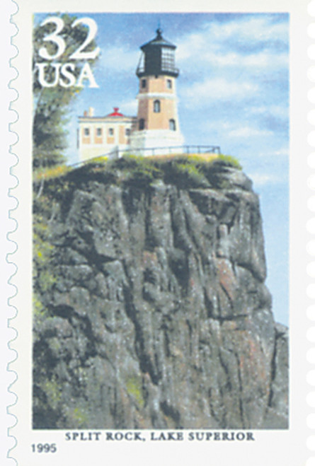 2969  - 1995 32c Great Lakes Lighthouses: Split Rock, Lake Superior