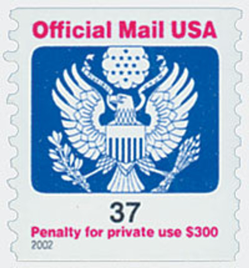 O159  - 2002 37c Red, Blue and Black, Official Mail