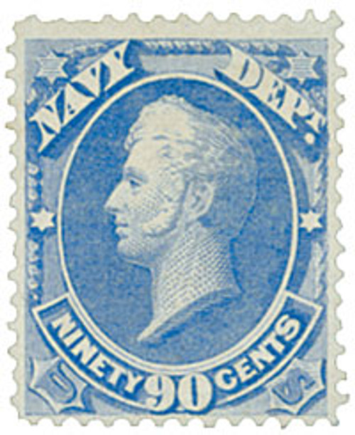 O45  - 1873 90c Ultra, Navy Department, Perry, Hard Paper
