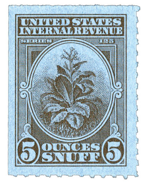 TE1101a  - 1955, 5oz Snuff Tax Revenue Stamps - Series 125