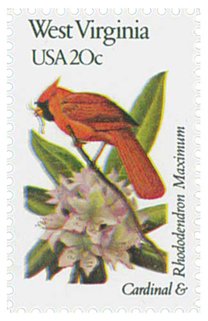 2000  - 1982 20c State Birds and Flowers: West Virginia
