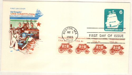 U609  - 1985 6c Stamped Envelopes and Wrappers - Frigate U.S.S. Constitution