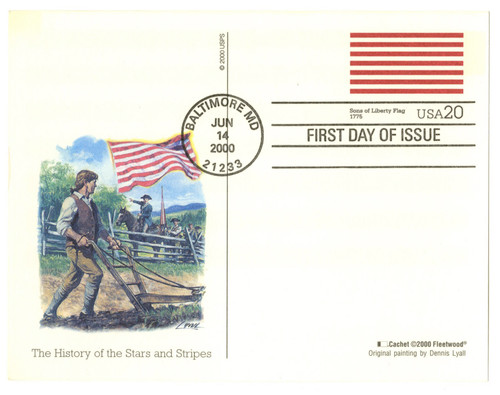 UX317  - 2000 20c Sons of Liberty PC FDC