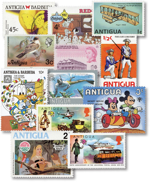 M12270  - Antigua 75 Different Stamps