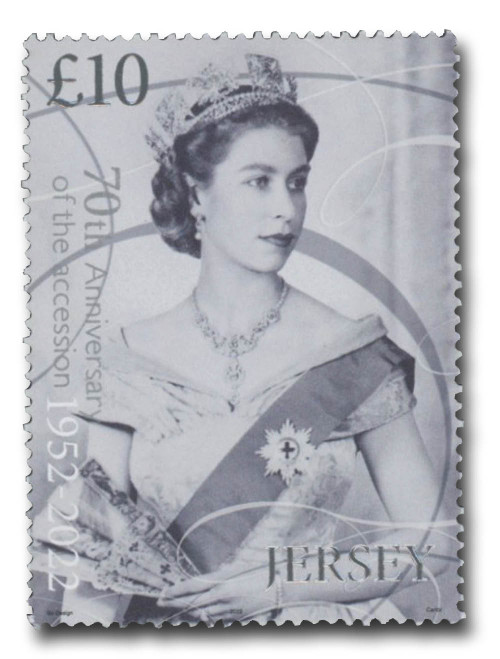 MFN373  - 2022 Her Majesty Queen Elizabeth II Platinum Jubilee, 1 Mint Stamp, Jersey
