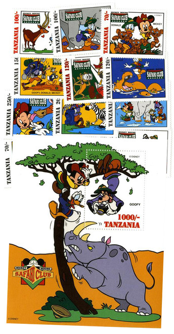 MDS478  - Tanzania 1994 Mickey Mouse - Safari Club