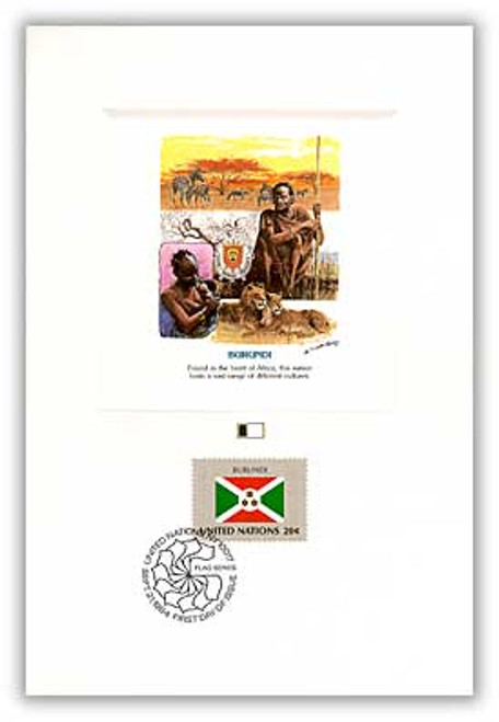 58465A  - 1984 20c U.N. Flags Proofcard, Burundi
