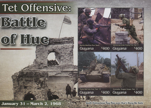 MFN113  - 2020 $400 Vietnam War - TET Offensive -"Battle of Hue", Mint Sheet, Guyana