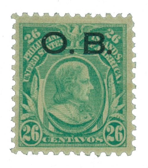 PHO13  - 1931 26c Philippine Islands Official Stamp, green, unwatermarked, perf 11