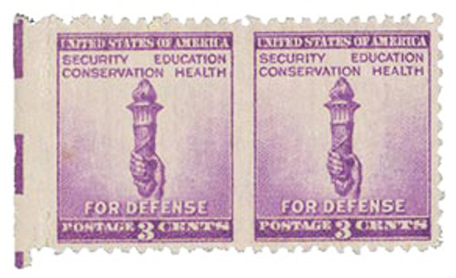 901a  - 1940 3c bright violet, Horizontal imperf between