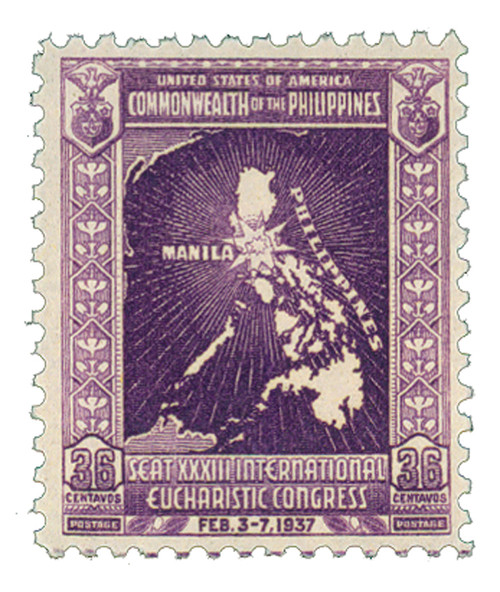 PH429  - 1937 36c Philippines, deep violet, unwatermarked, perf 11