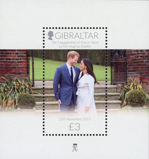 M12284  - 2018 £3 Engagement of Prince Harry to Ms. Meghan Markle souvenir sheet of 1