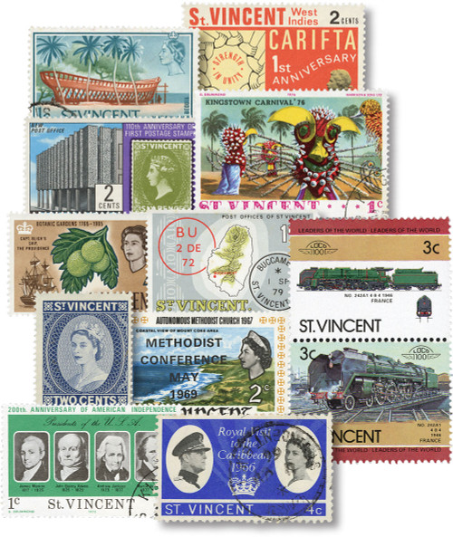 M12267  - St Vincent 50 Different Stamps