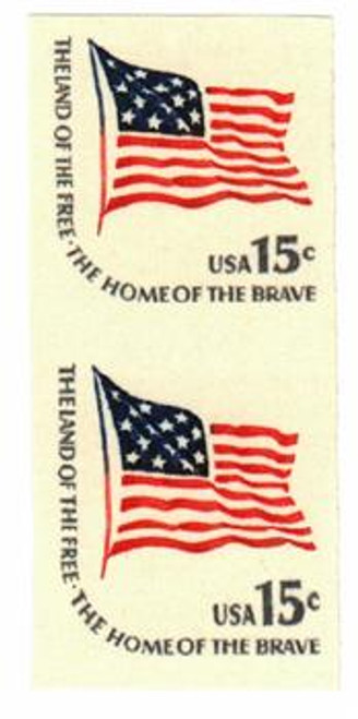 1597e  - 1978 Fort McHenry Flag imperf pair