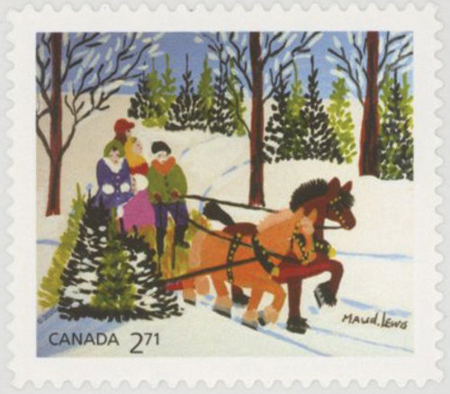 MFN107  - 2020 Christmas - Family and Sled by Maud Lewis, Mint Stamp, Canada