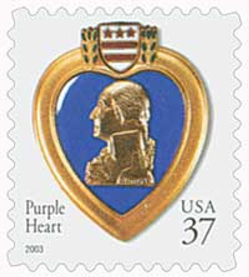 3784A  - 2003 37c Purple Heart, perf 10 3/4 x 10 1/4