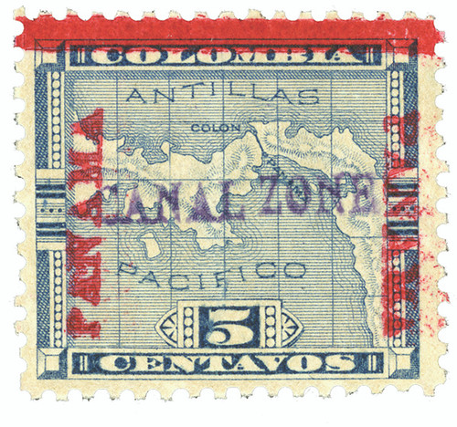 CZ2  - 1904 5c Canal Zone stamp, violet-blue horizontal overprint