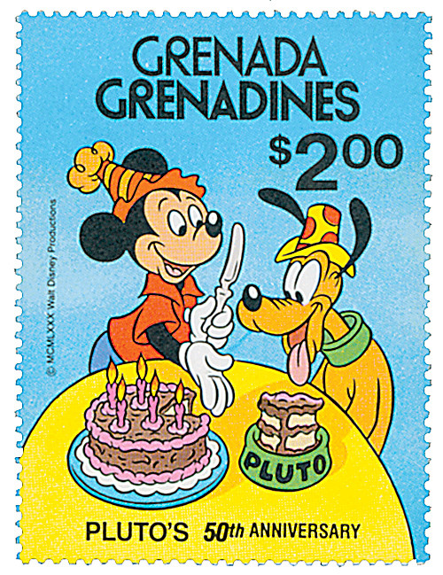 MDS330A  - 1981 Disney -International Year of the Child with Pluto, Mint, Single Stamp, Greneda Grenadines