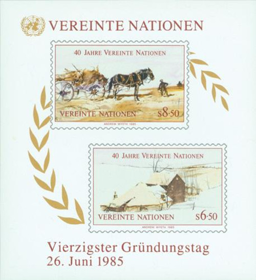 UNV54  - 1985 United Nations 40th Anniversary,S/S