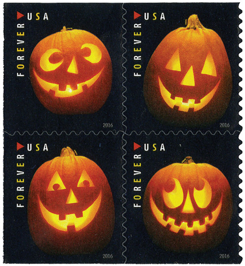 5137-40  - 2016 First-Class Forever Stamp - Jack-O'-Lanterns