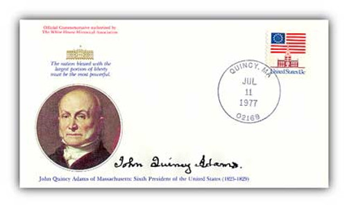 96119  - 1977 John Quincy Adams Commemorative Cover