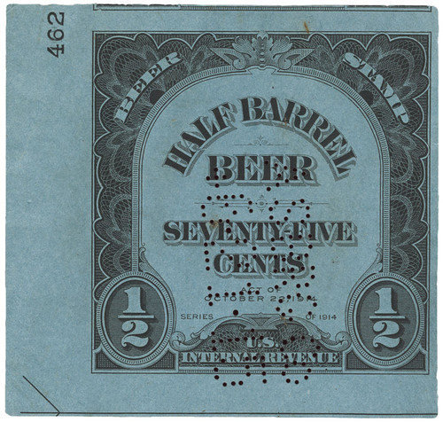 REA109  - 1914 75c Beer Tax Stamp - black, engraved., watermarked