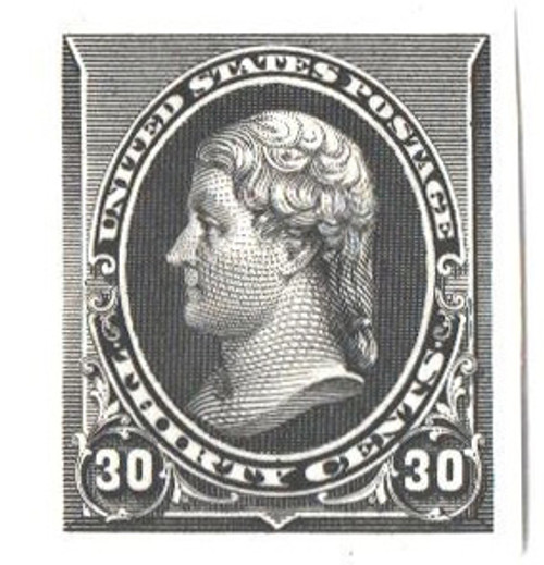 228P3  - 1890-93 30c black, plate on India