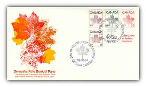 6A945A  - 1982 5c+10c+30c Maple Leaf Booklet Pane