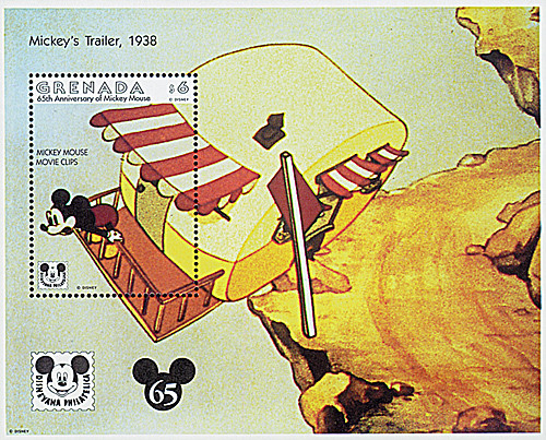 MDS319C  - 1993 Disney and Friends Commemorate Mickey's 65th Birthday, Mint Souvenir Sheet, Grenada