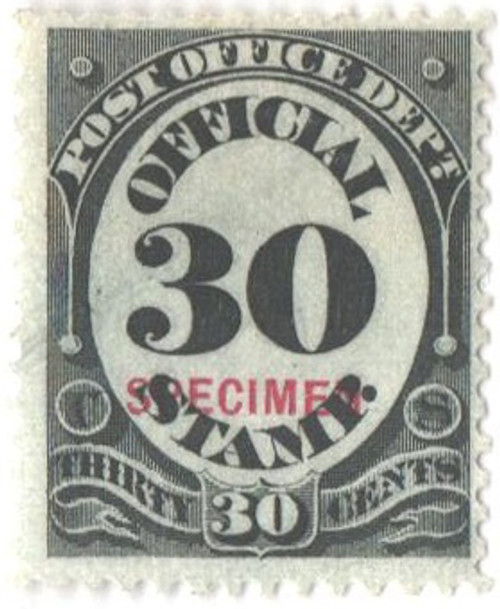 O55S  - 1875 30c Official Mail Stamp - black