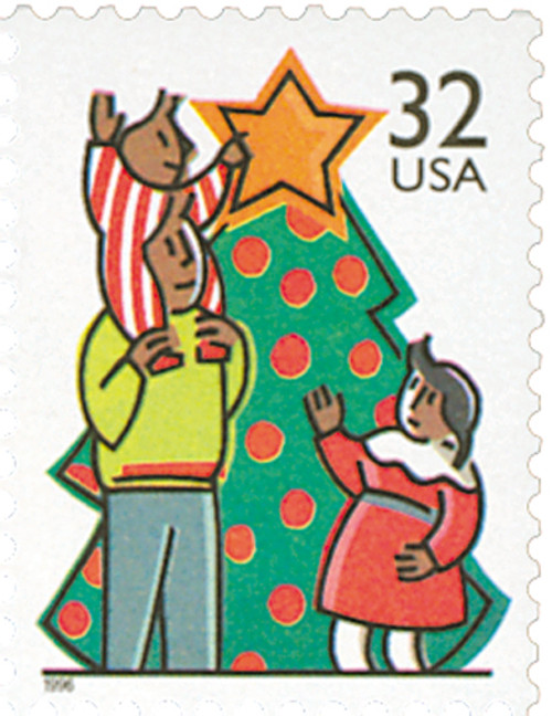3109  - 1996 32c Contemporary Christmas: Decorating the Tree