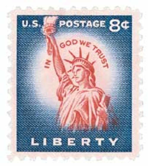 1041  - 1954 Liberty Series - 8¢ Statue of Liberty, Flat Plate