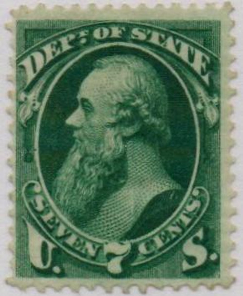O61  - 1873 7c Dark Green, Department of State, Stanton, Hard Paper