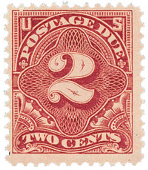 J39  - 1895 2c Postage Due Stamp - deep claret