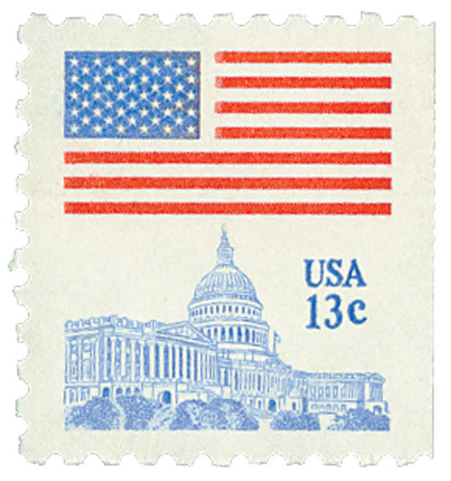 1623B  - 1977 13c Flag over Capitol, perf 10