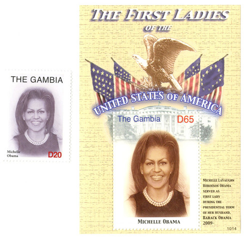 M12172  - 2010 First Lady Michelle Obama s/s & single stamp