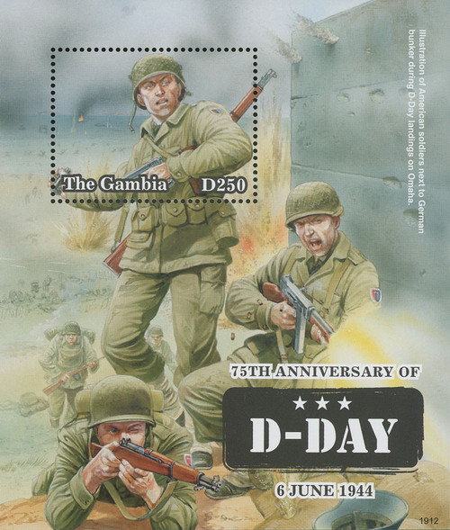 M12495  - 2019 D250 D-Day 75th Anniversary souvenir sheet of 1