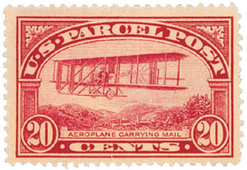 Q8  - 1913 20c Parcel Post Stamp - Airplane Carrying Mail