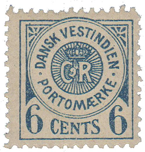 DWIJ3  - 1902 6c Danish West Indies Postage Due