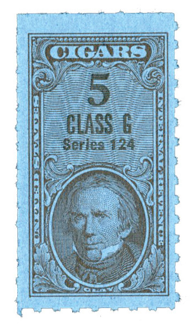 TC2582a  - 1954, 5 Cigar Revenue Tax Stamps - Class G, Series 124