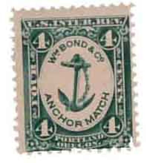 RO33c  - 1877-78 Wm. Bond & Co, 4c green, silk paper