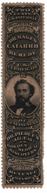 RS190d  - 1878-83 2c Proprietary Medicine Stamp - R.V. Pierce, black, watermark 191R