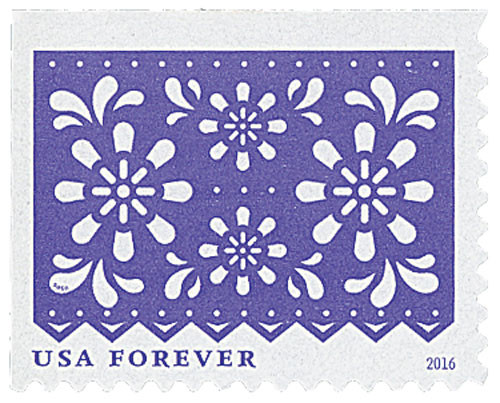 5083  - 2016 First-Class Forever Stamp - Colorful Celebrations: Violet with White Flowers