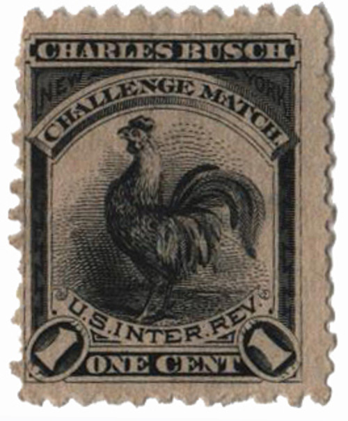 RO47d  - 1878-83 1c Proprietary Match Stamp - Charles Busch, black, watermark 191R