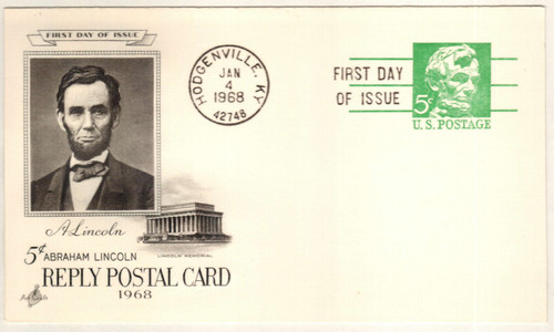 UY21  - 5c Lincoln with Reply Card