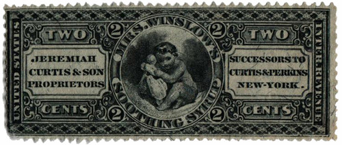 RS68b  - 1871-77 2c Proprietary Medicine Stamp - black, silk paper