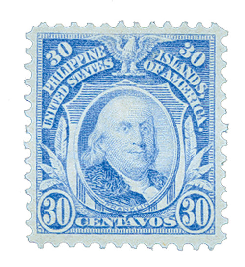 PH270  - 1911 30c Philippines, ultramarine, single-line watermark, perf 12