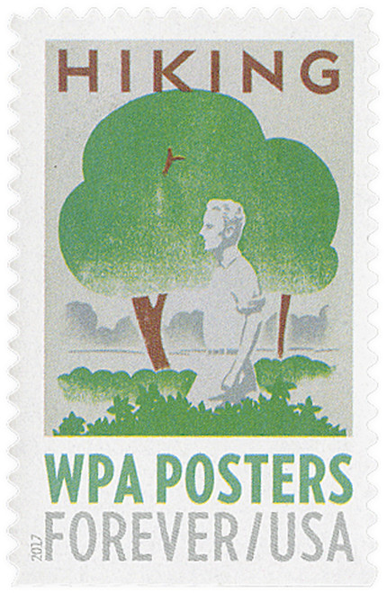 5189  - 2017 First-Class Forever Stamp - WPA Posters: Hiking