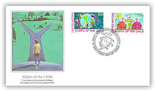8A594P  - 1991 30c/70c Rights of the Child Combo Cover